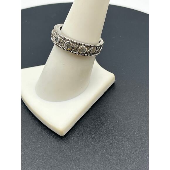 Ross Simon 925 Designer Signed Blue Topaz Sterling Silver Band Ring Sz 8.5 - Picture 7 of 15